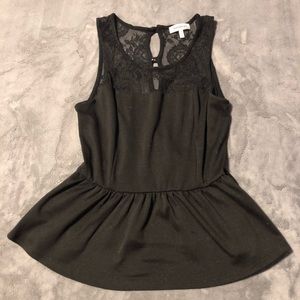 HUGE SALE🎉Black lace peplum button up top